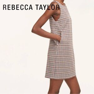 Rebecca Taylor NWT Techy Houndstooth Wool Blend Sleeveless Shift Dress